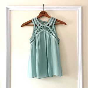 Leifsdottir (Anthropology) teal silk top